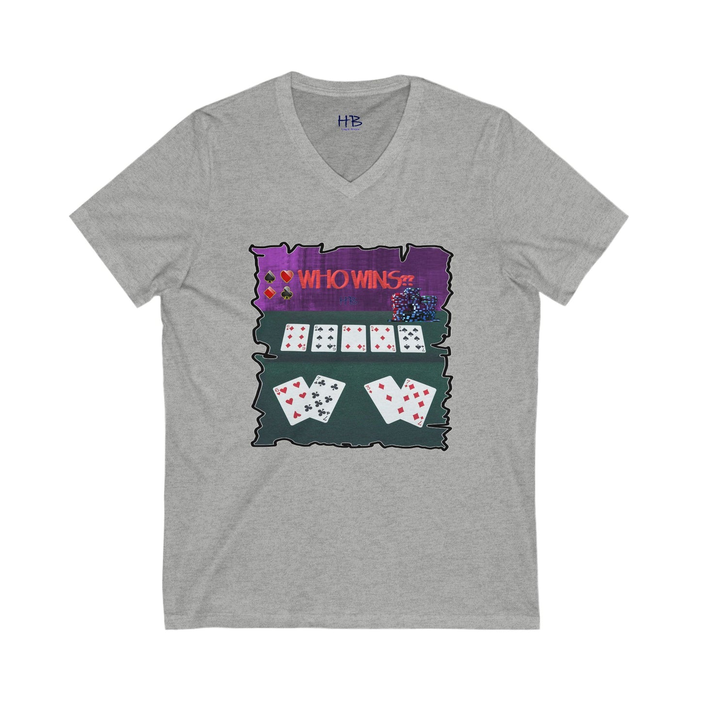 Poker Face-off  Proclamation Challenge (Unisex Jersey Short Sleeve V-neck - Comfortable Everyday Wear)