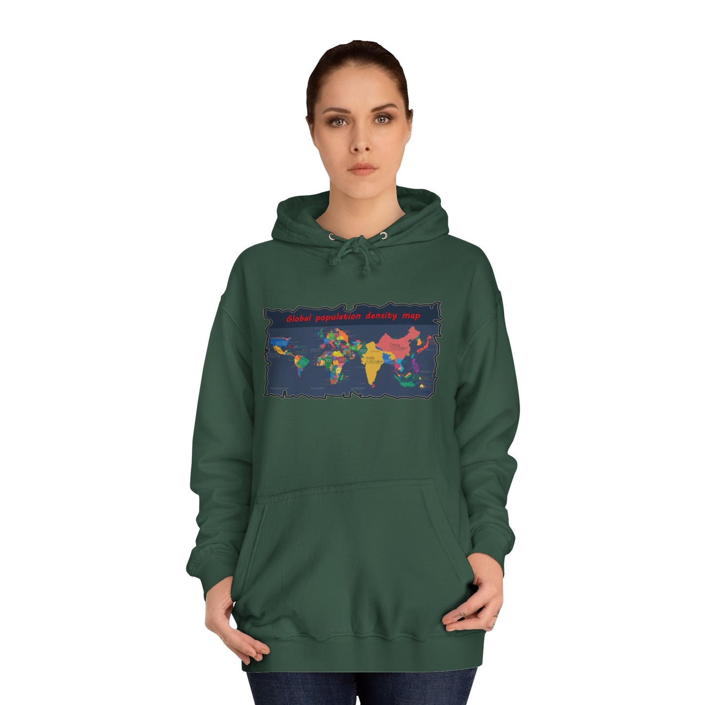 Get Yours Now -- Global density world population (Hoodie - Cozy and Durable)