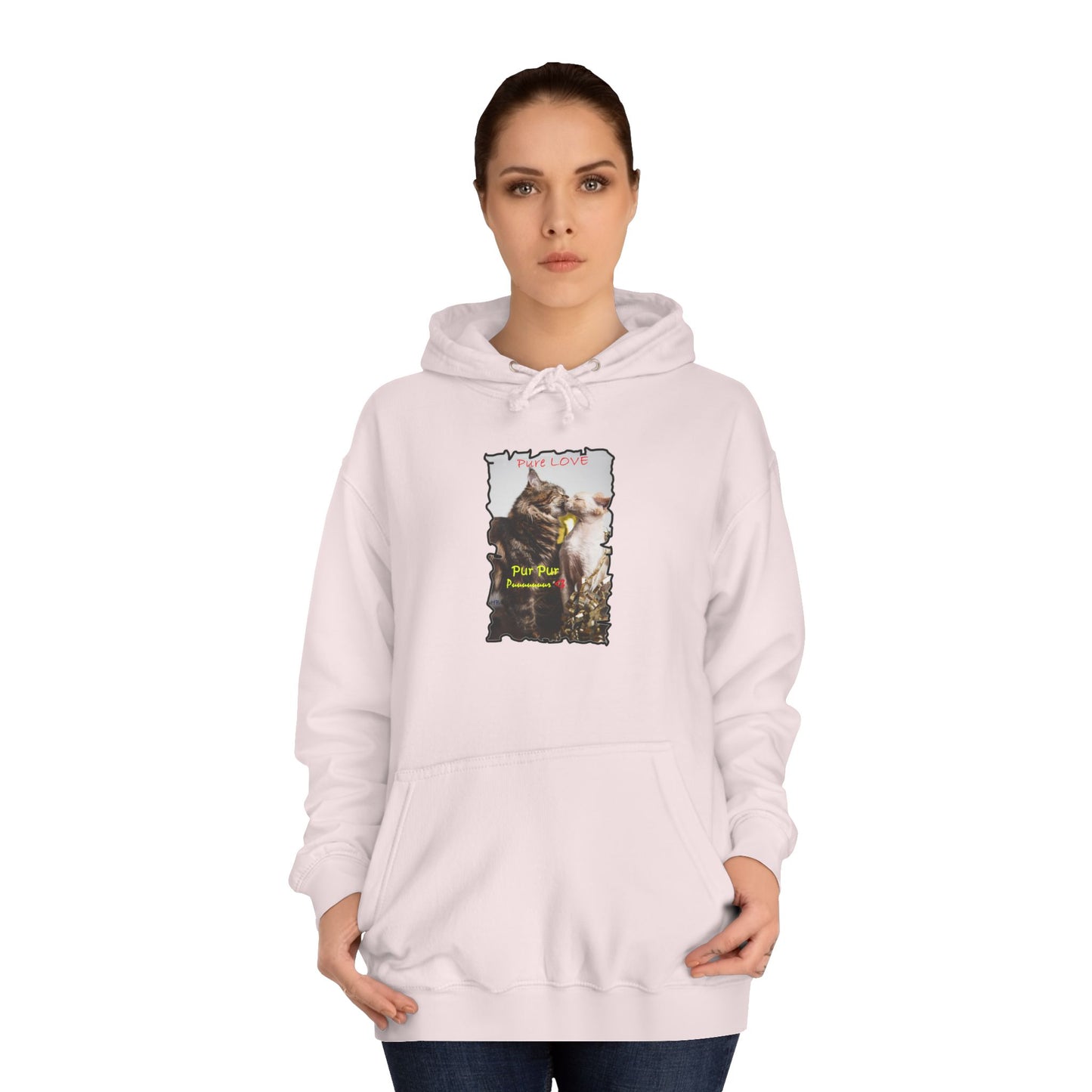 Get Yours Now -- Pure LOVE Cats kissing (Hoodie - Cozy and Durable)