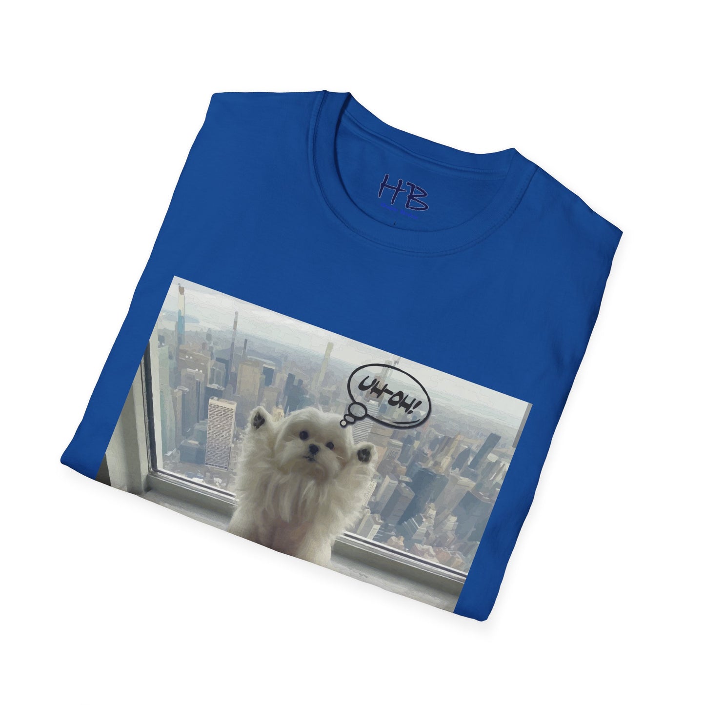 Bichon Maltese paws in the air in trouble with K9 dog patrol