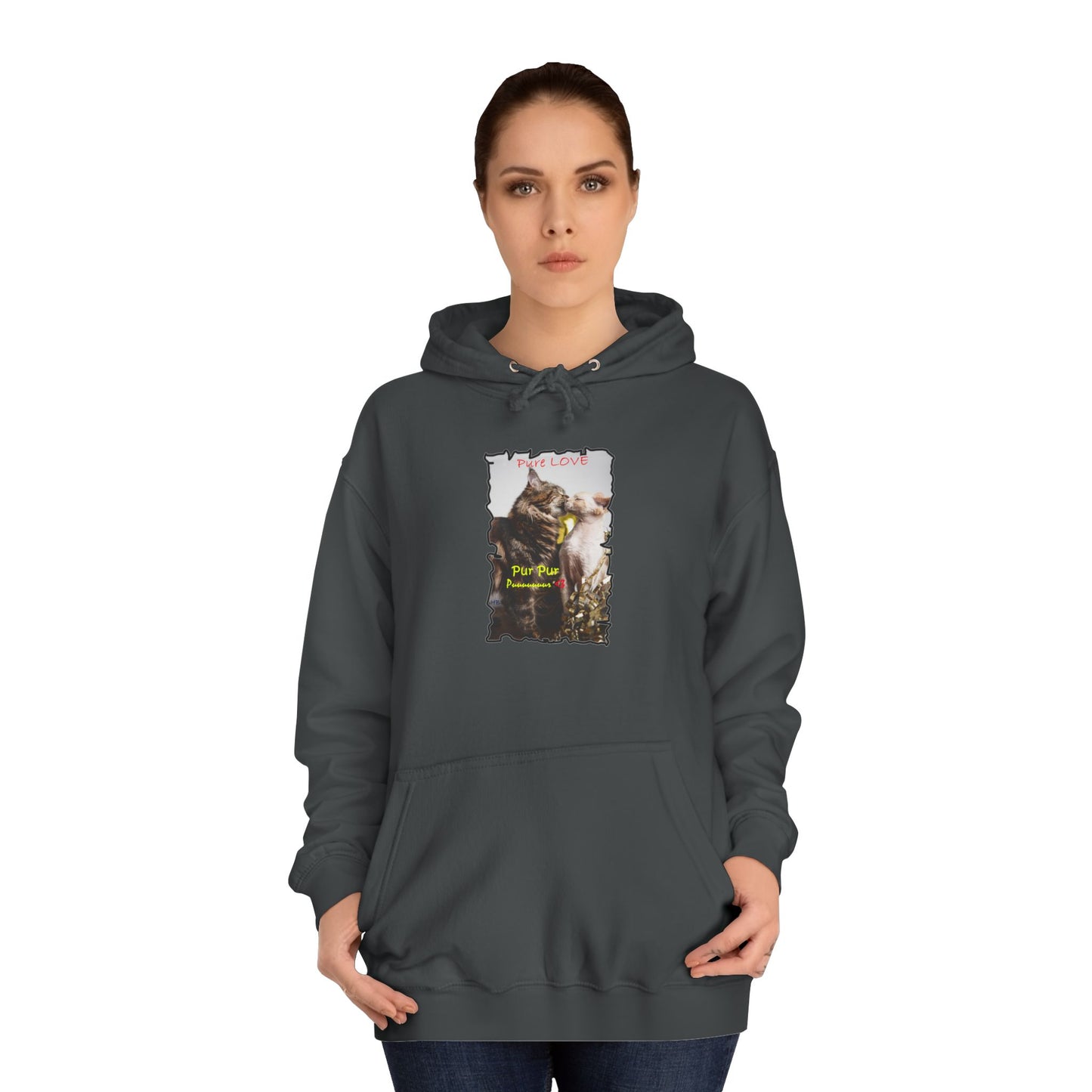 Get Yours Now -- Pure LOVE Cats kissing (Hoodie - Cozy and Durable)
