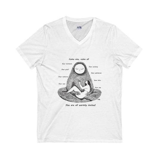 Come one, come all (Unisex Jersey Short Sleeve V-neck - Comfortable Everyday Wear)