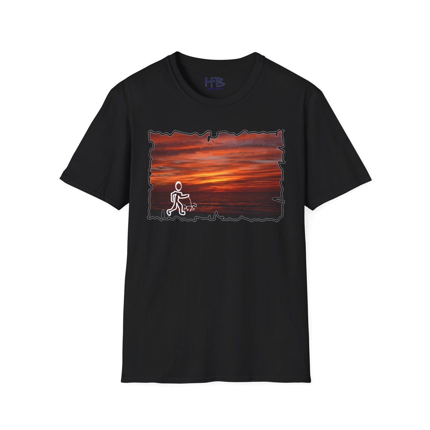 Sunset Serenity Coastal Twilight Ensemble; Stickman's Dusk's Embrace Tranquil Shoreline Outfit