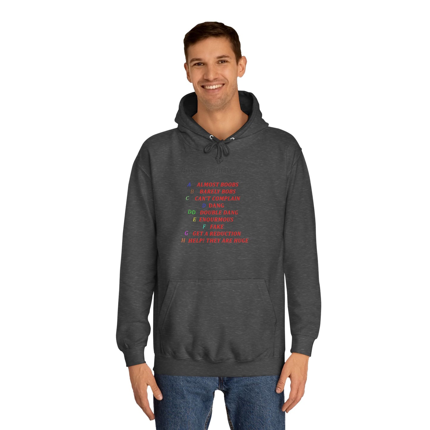 Get Yours Now -- Humorous Bra Sizing Chart (Hoodie - Cozy and Durable)