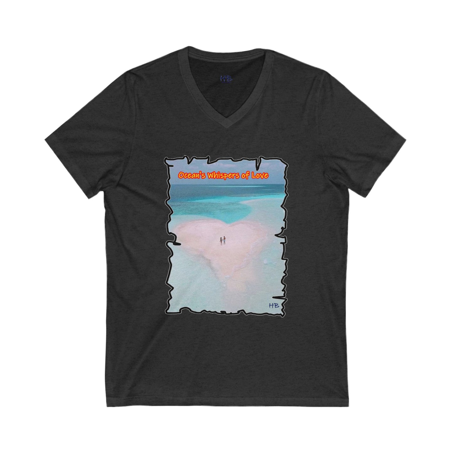 Mystical Sands: Love's Eternal Enchantment Ode to Love (Unisex Jersey Short Sleeve V-neck - Comfortable Everyday Wear)