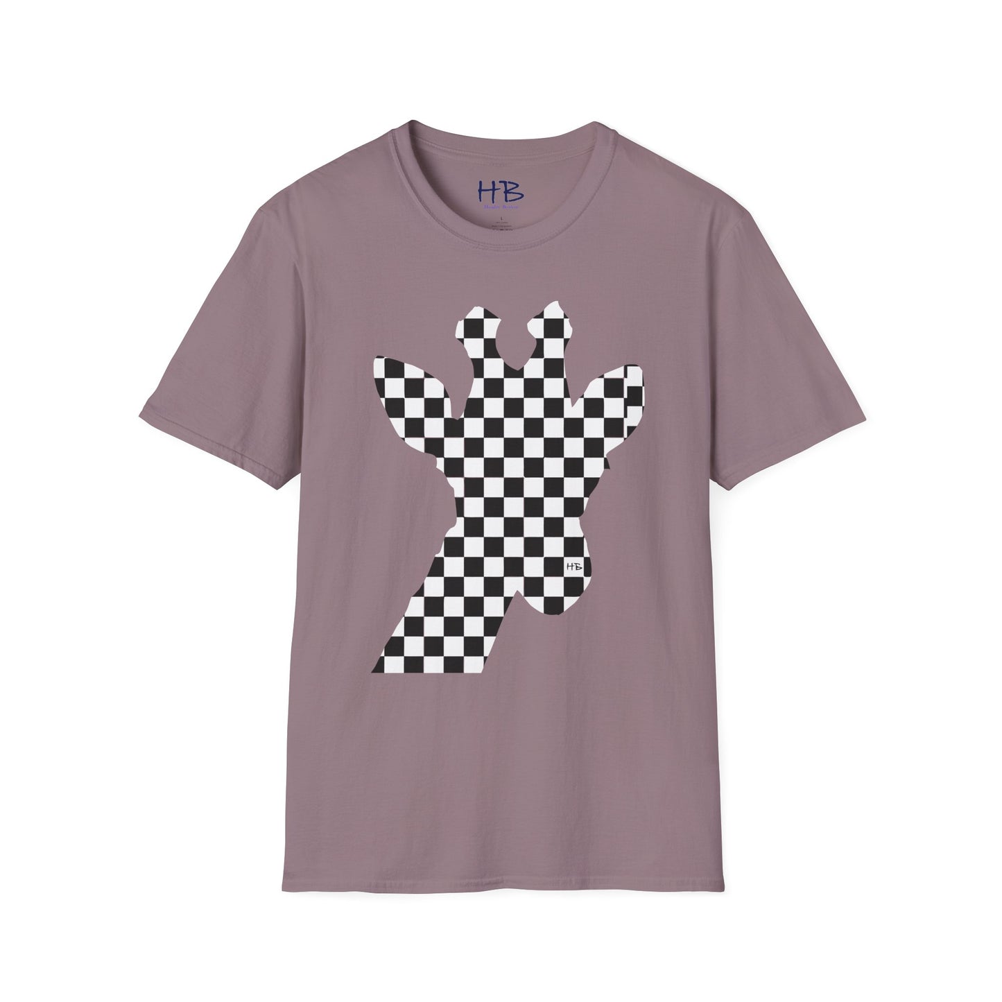 Graceful Heights: The Refined Checkered Giraffe Garment