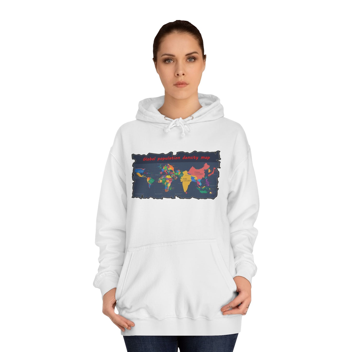 Get Yours Now -- Global density world population (Hoodie - Cozy and Durable)