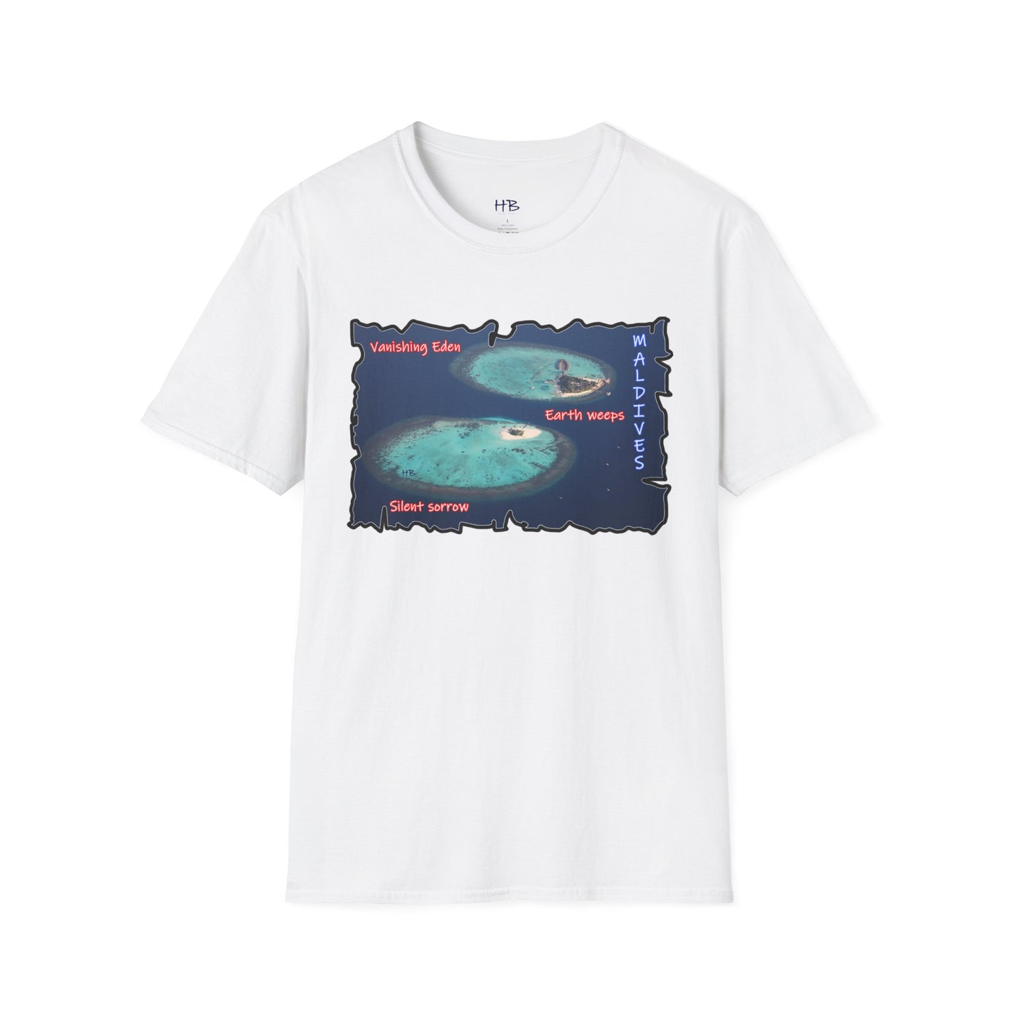 Climate Crusader Earth's Cry Tee;  Ocean's Embrace Crisis Conscious Maldives Melancholy
