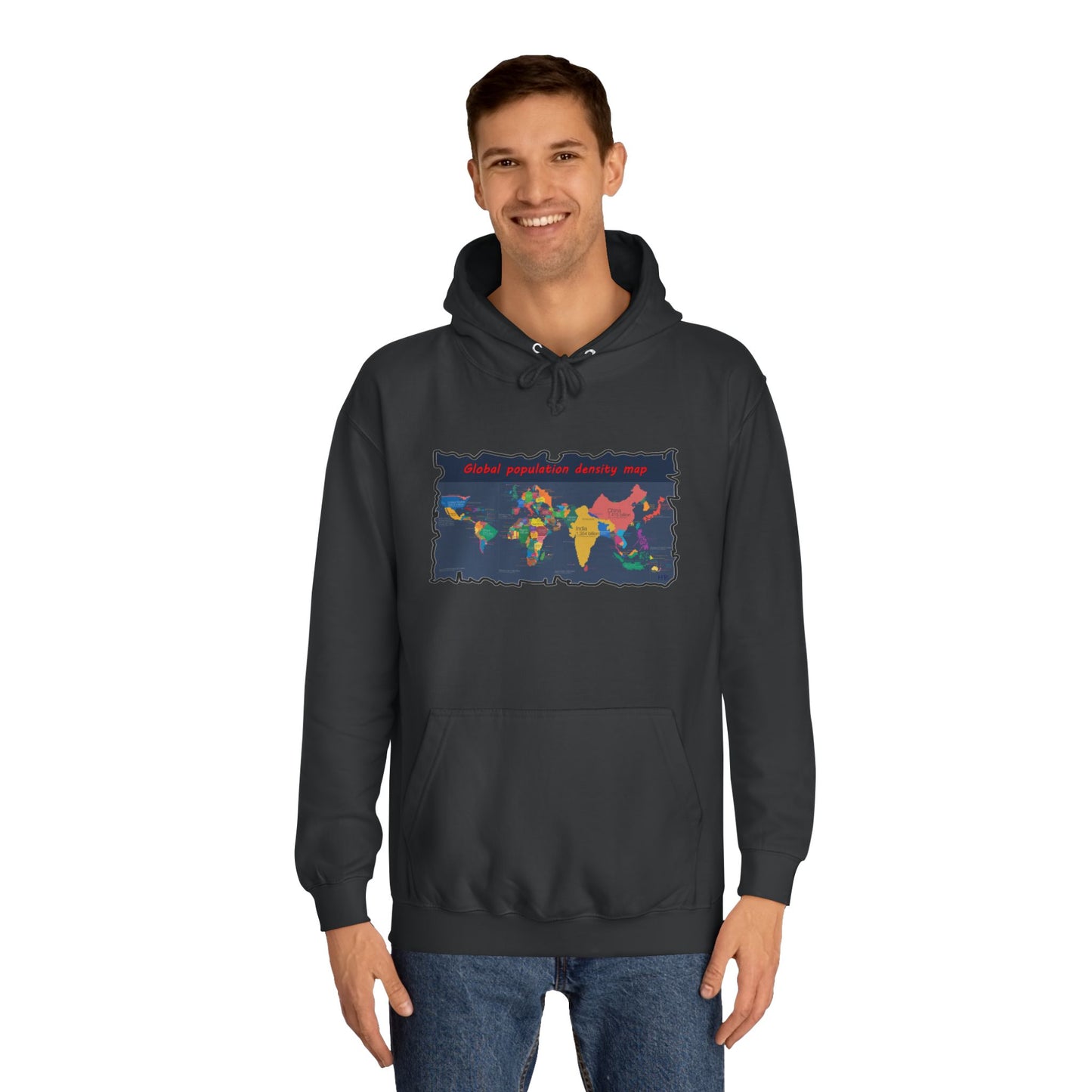 Get Yours Now -- Global density world population (Hoodie - Cozy and Durable)