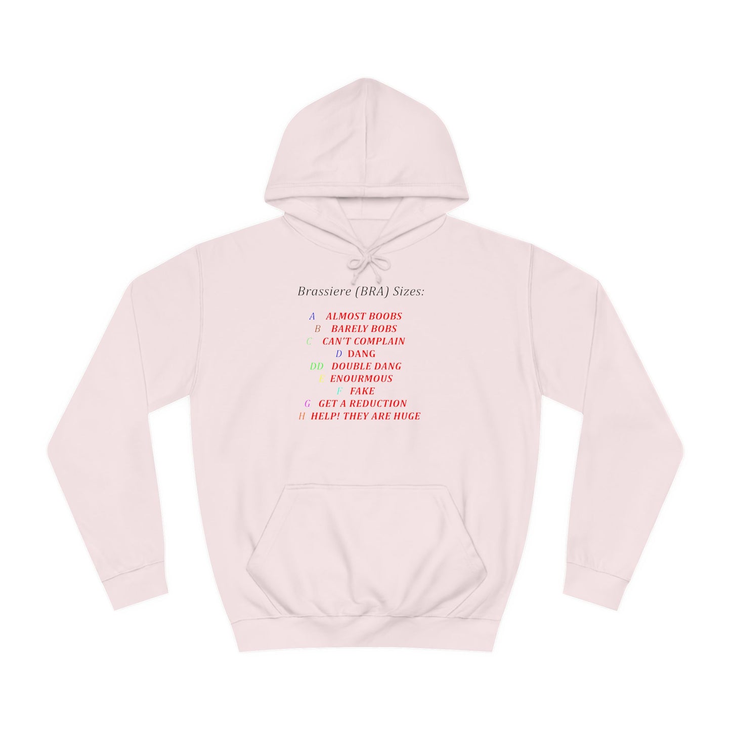 Get Yours Now -- Humorous Bra Sizing Chart (Hoodie - Cozy and Durable)