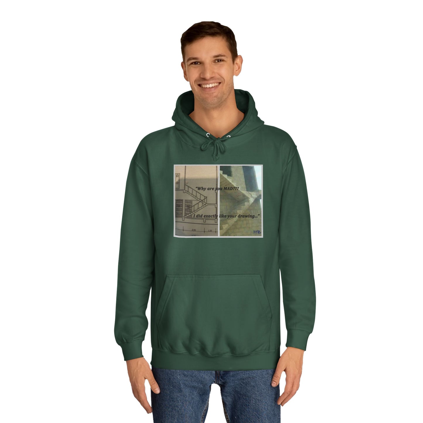 Get Yours Now -- Comical Architectural Irony Stairs Sketch (Hoodie - Cozy and Durable)