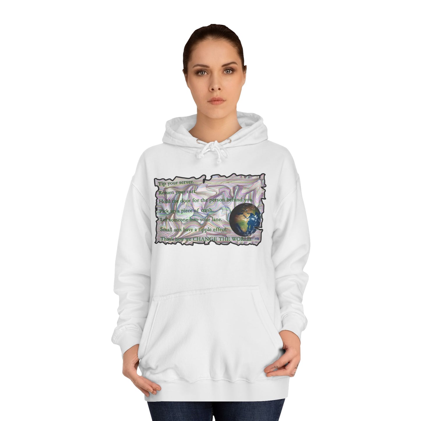 Take Action to Change the World Ripple Effect (Hoodie - Cozy and Durable)