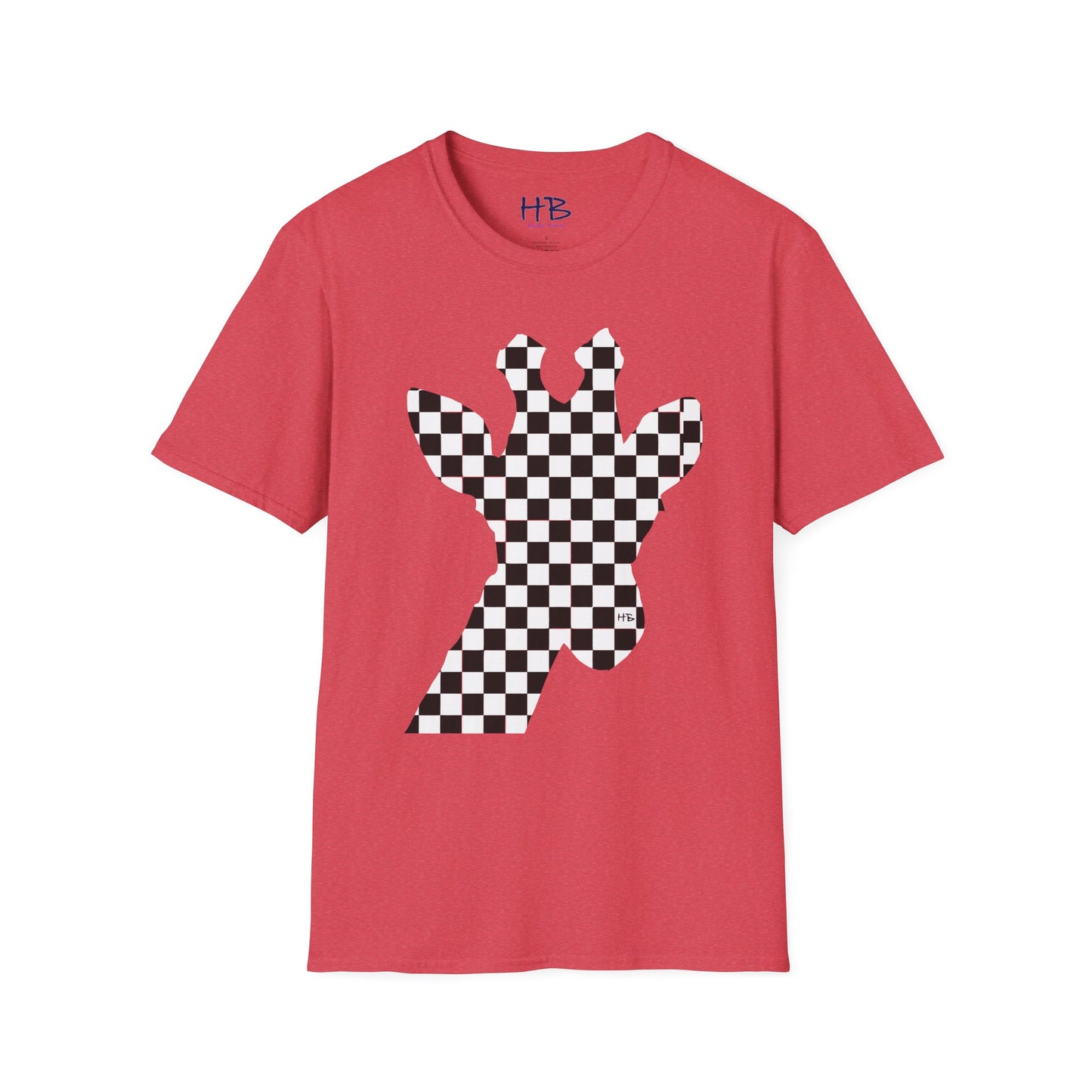 Graceful Heights: The Refined Checkered Giraffe Garment