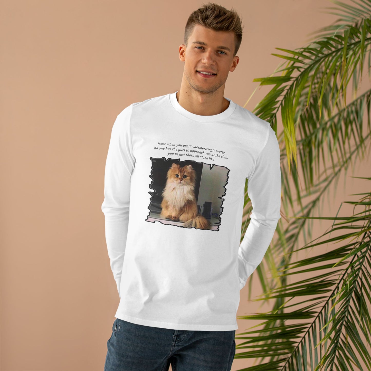 Get Yours Now -- Mesmerizing Lonely Kitty (Men's Base Longsleeve Tee - All-Season Wear)