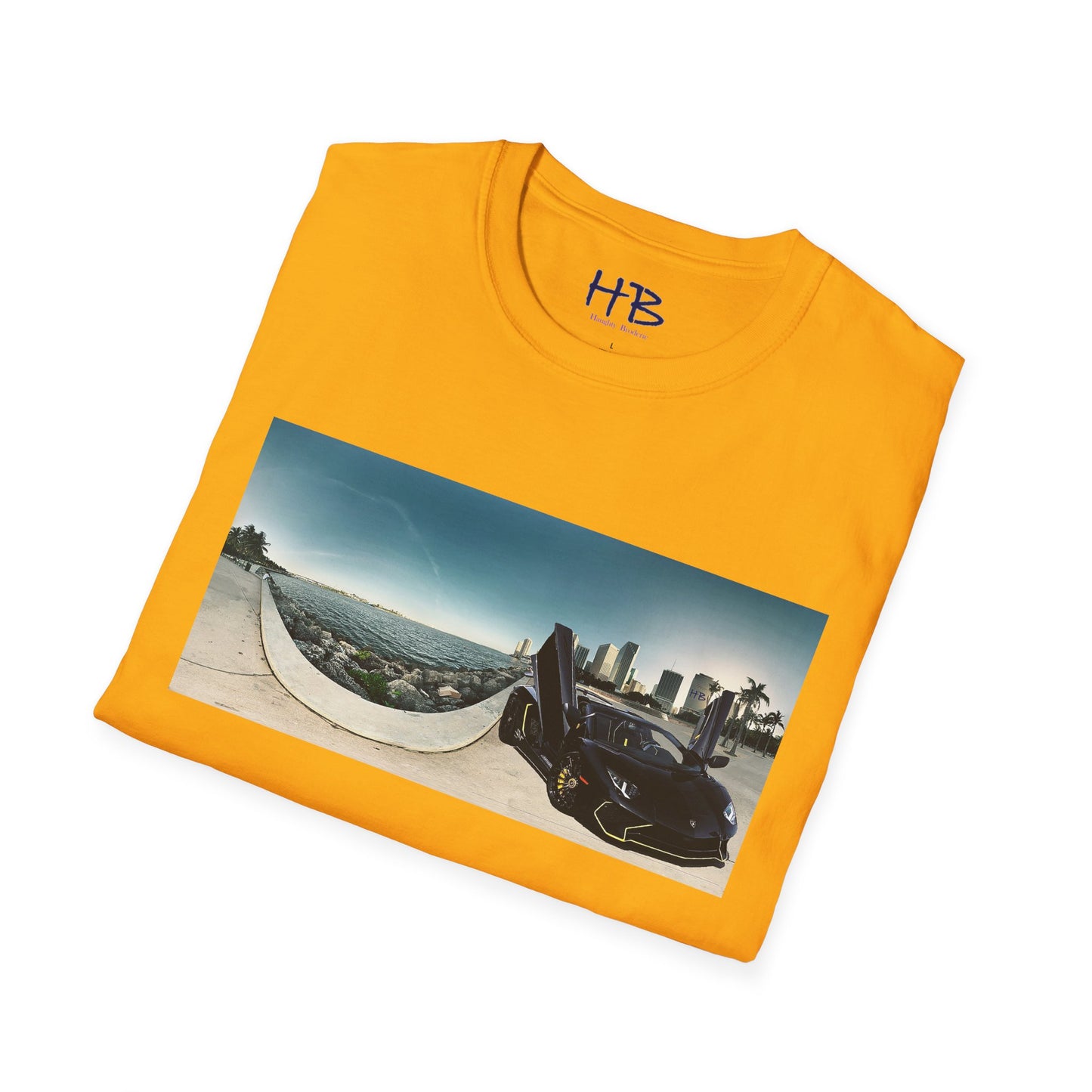 Black Lamborghini Aventador giving back to ocean in downtown