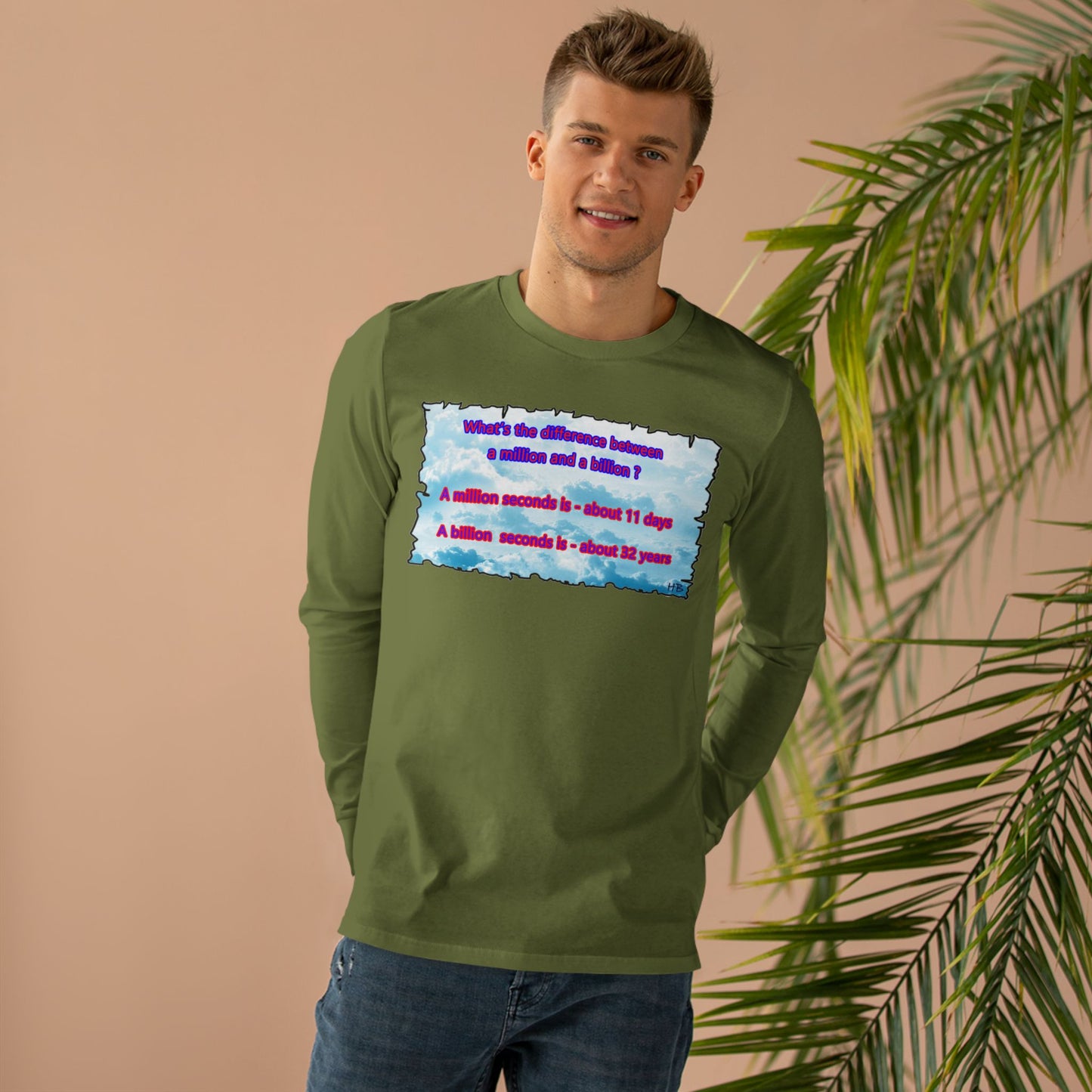 Get Yours Now -- Difference between million and billion calculated in seconds (Men's Base Longsleeve Tee - All-Season Wear)