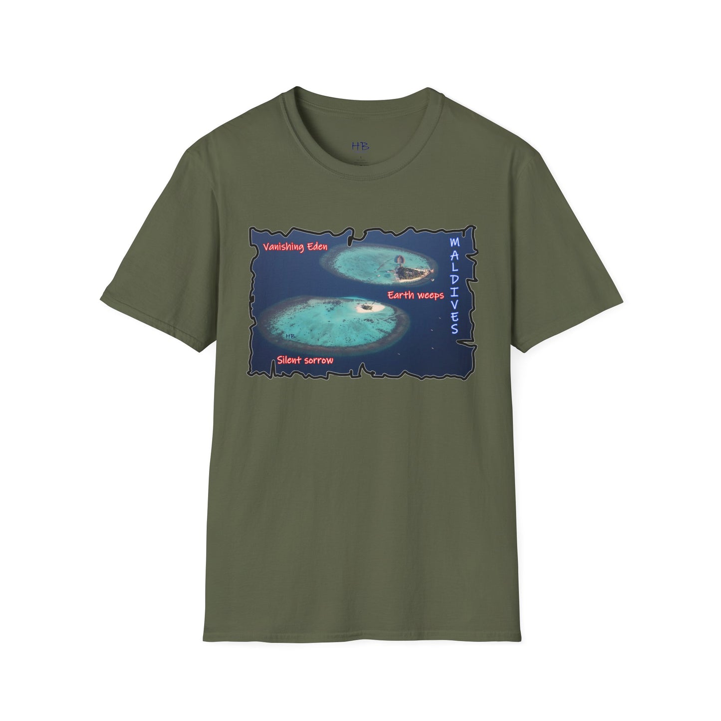 Climate Crusader Earth's Cry Tee;  Ocean's Embrace Crisis Conscious Maldives Melancholy