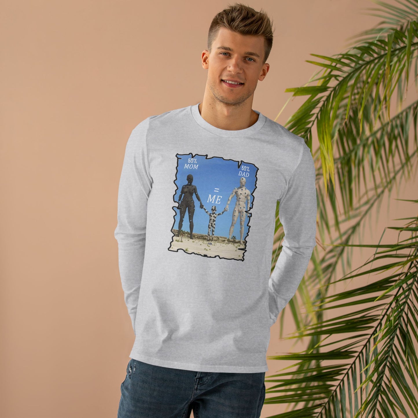Get Yours Now -- Genetic Family Equation Parental Puzzle (Men's Base Longsleeve Tee - All-Season Wear)