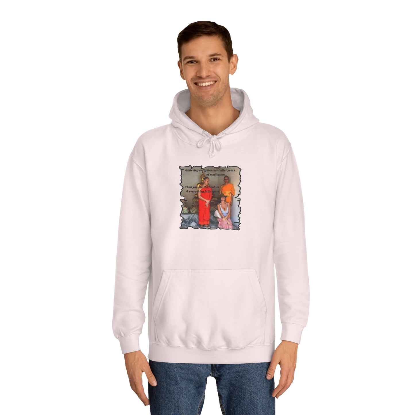 Get Yours Now -- Cheeky Buddhist Humorous Meditation Temptation and Enlightenment (Hoodie - Cozy and Durable)