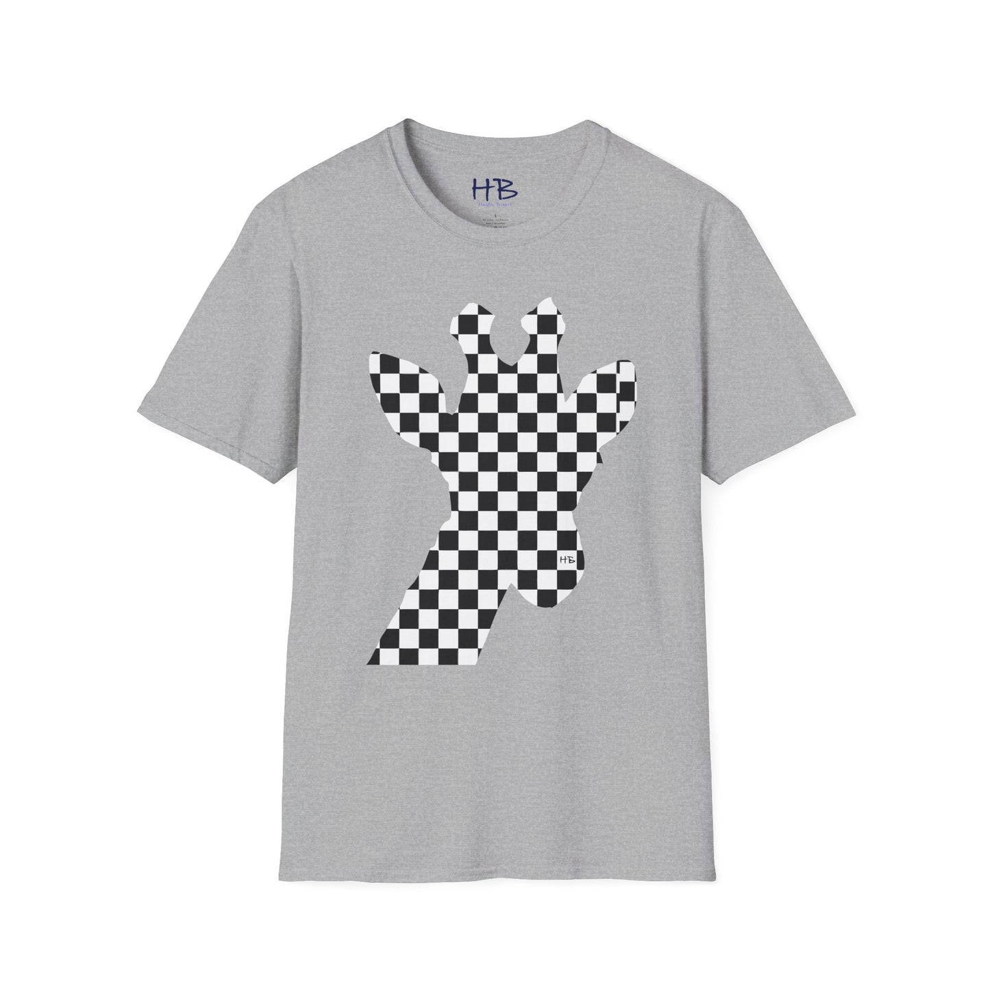 Graceful Heights: The Refined Checkered Giraffe Garment