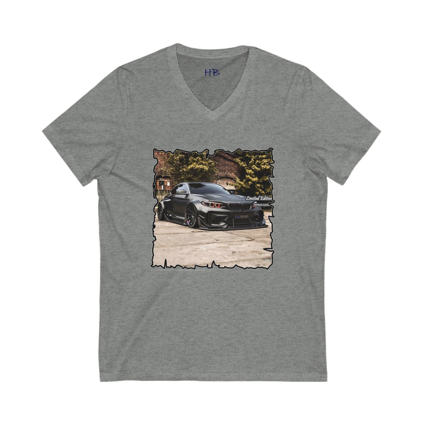 Customized grey Limited Edition BMW M3 (Unisex Jersey Short Sleeve V-neck - Comfortable Everyday Wear)