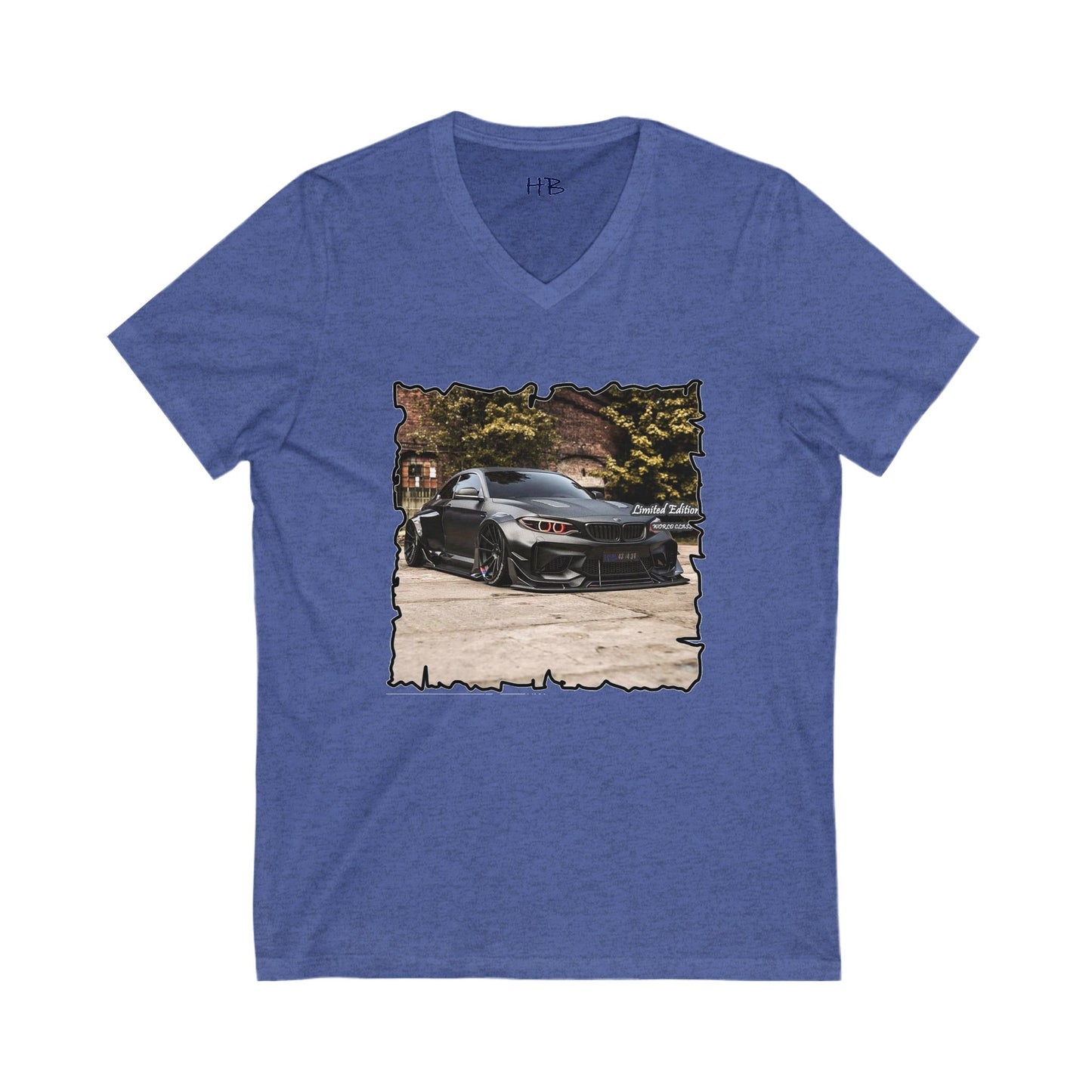 Customized grey Limited Edition BMW M3 (Unisex Jersey Short Sleeve V-neck - Comfortable Everyday Wear)