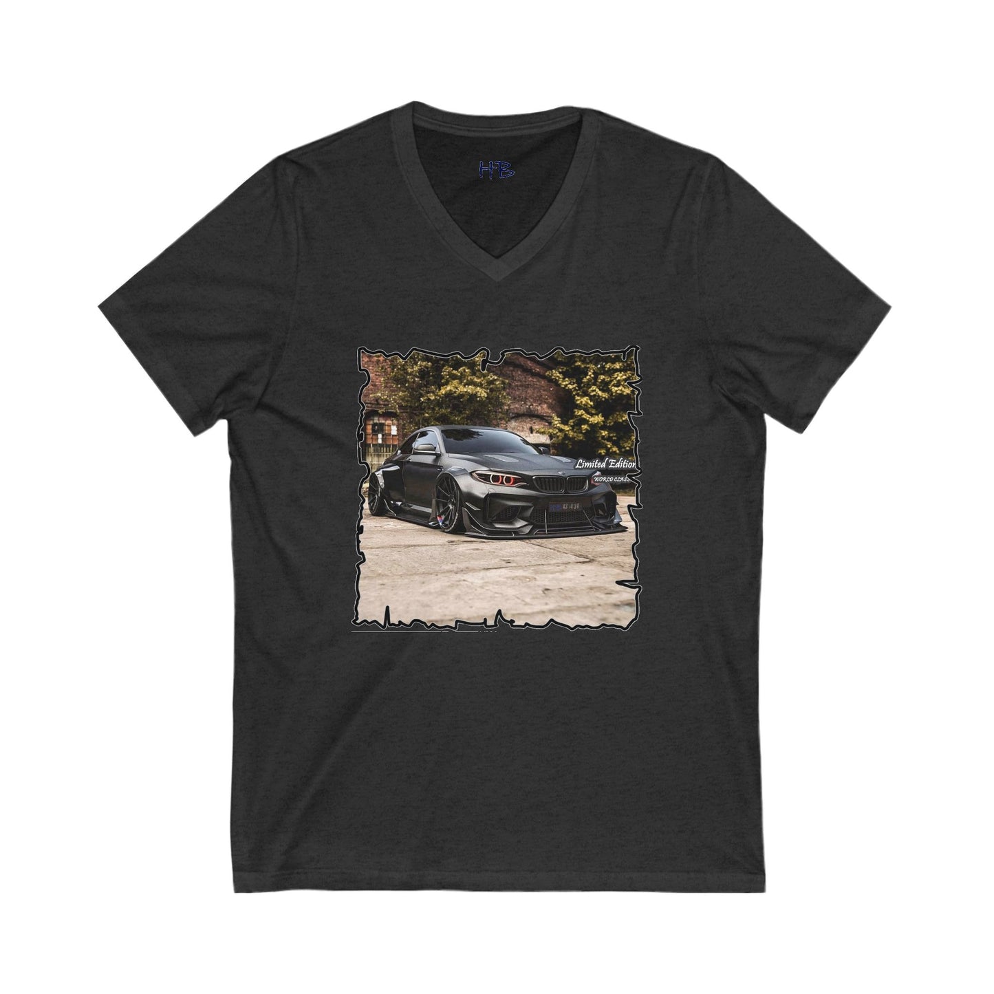 Customized grey Limited Edition BMW M3 (Unisex Jersey Short Sleeve V-neck - Comfortable Everyday Wear)