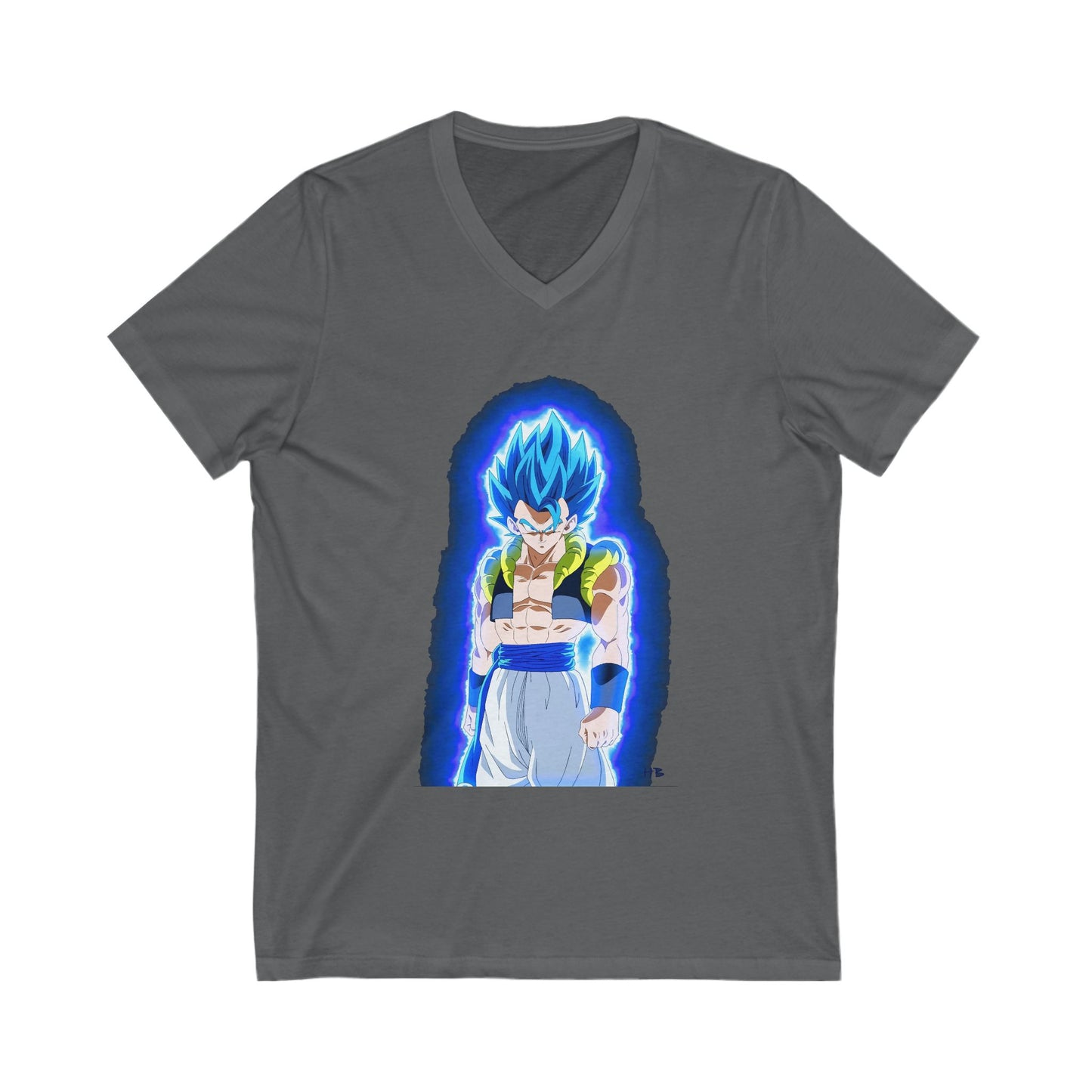 Superhero in Blue in max level (Unisex Jersey Short Sleeve V-neck - Comfortable Everyday Wear)