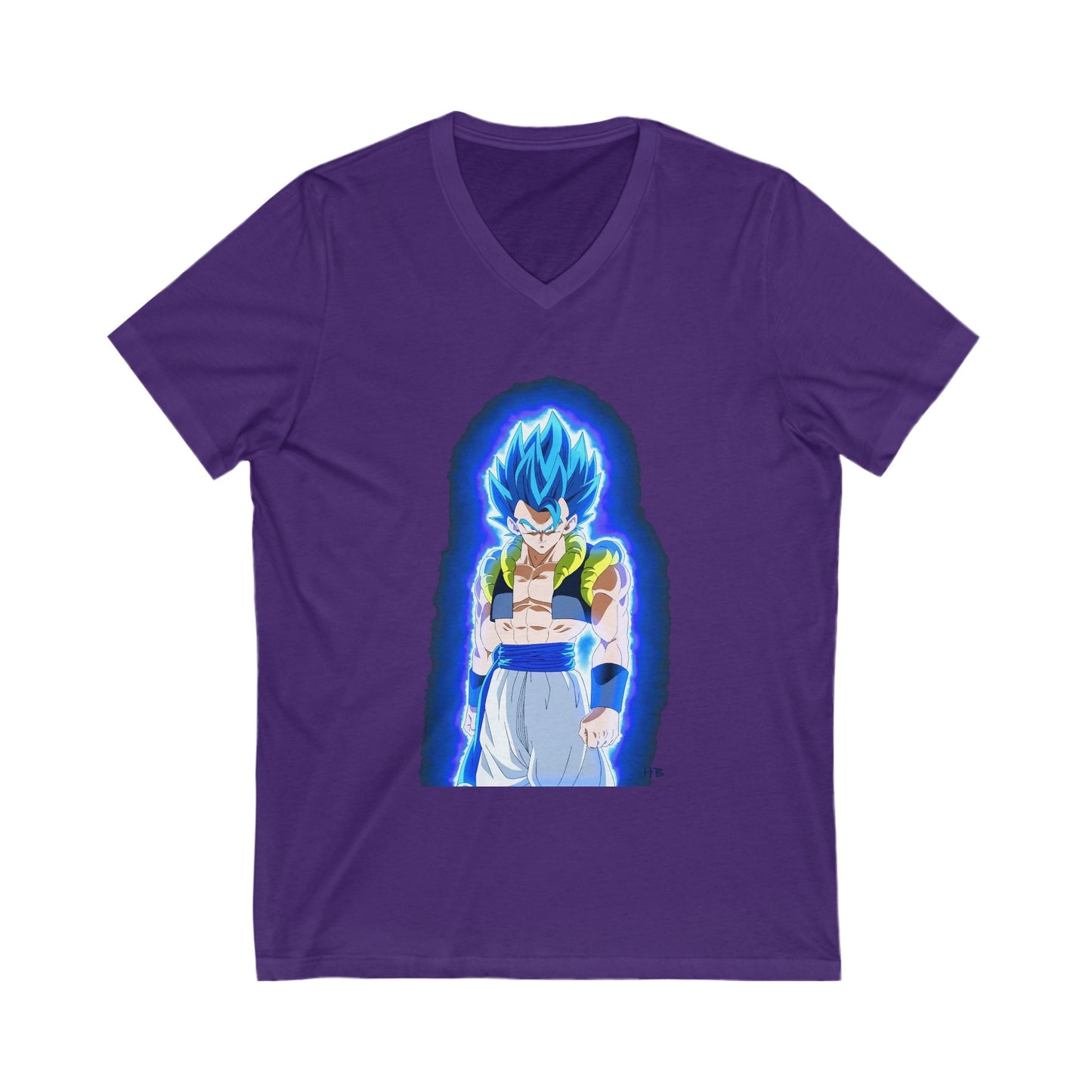 Superhero in Blue in max level (Unisex Jersey Short Sleeve V-neck - Comfortable Everyday Wear)