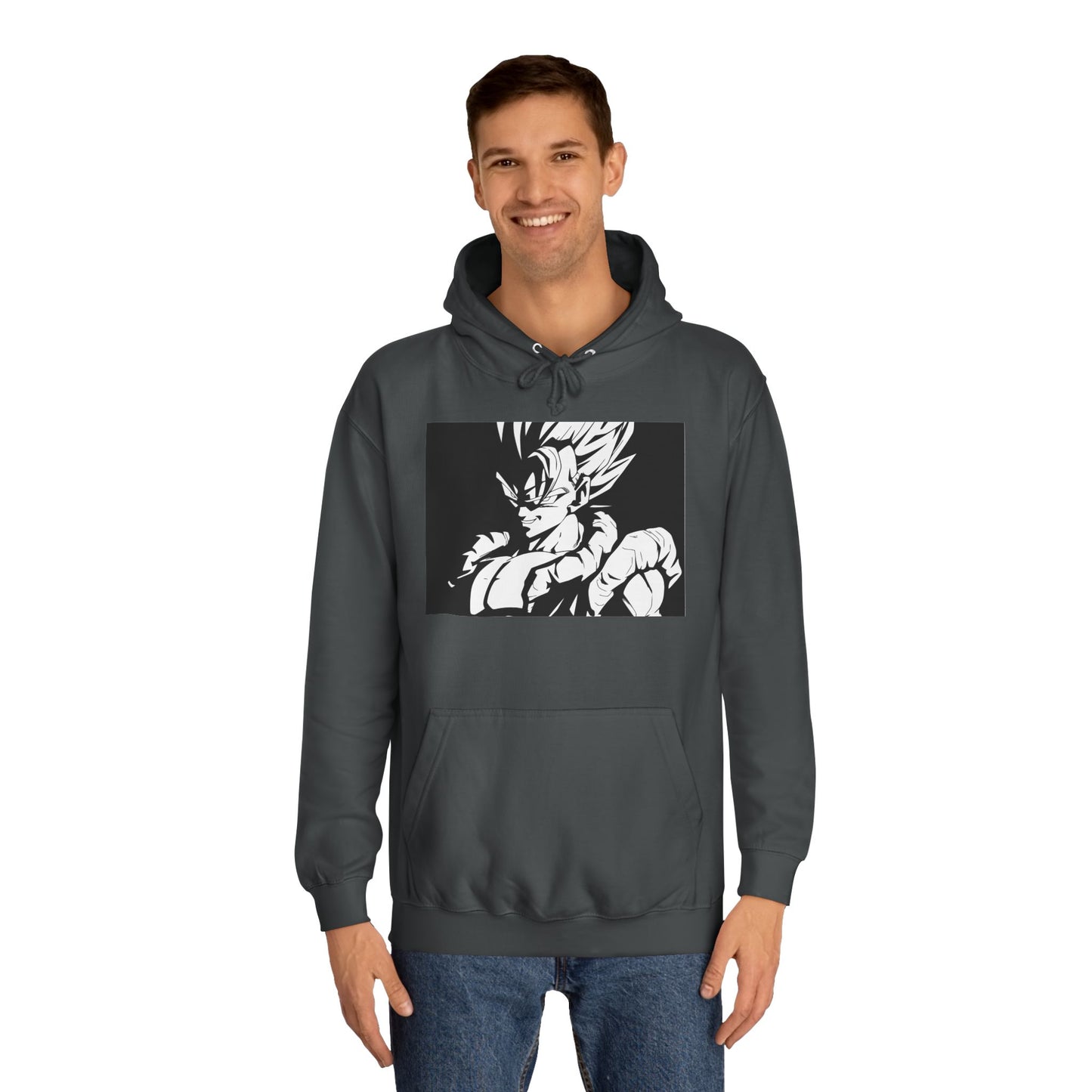 Get Yours Now -- Japanese Superhero anime in black and white (Hoodie - Cozy and Durable)
