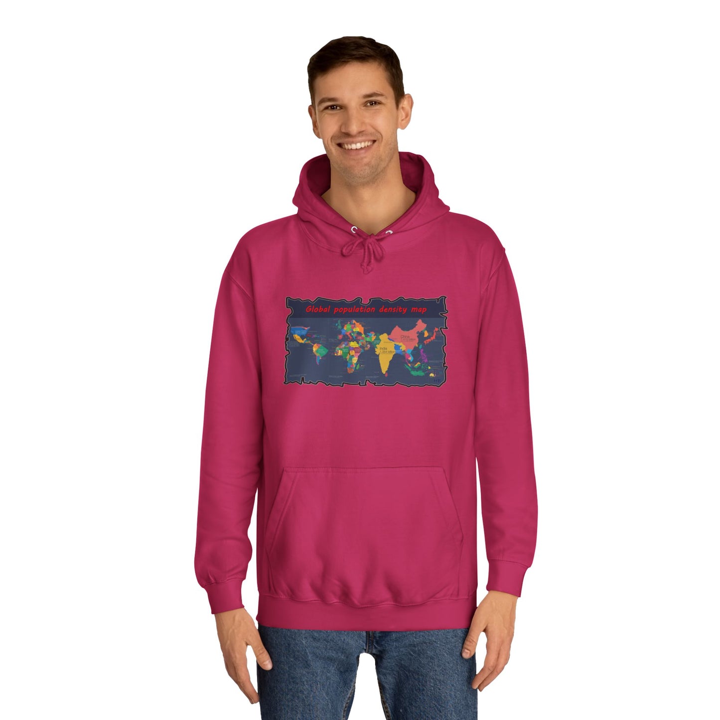 Get Yours Now -- Global density world population (Hoodie - Cozy and Durable)