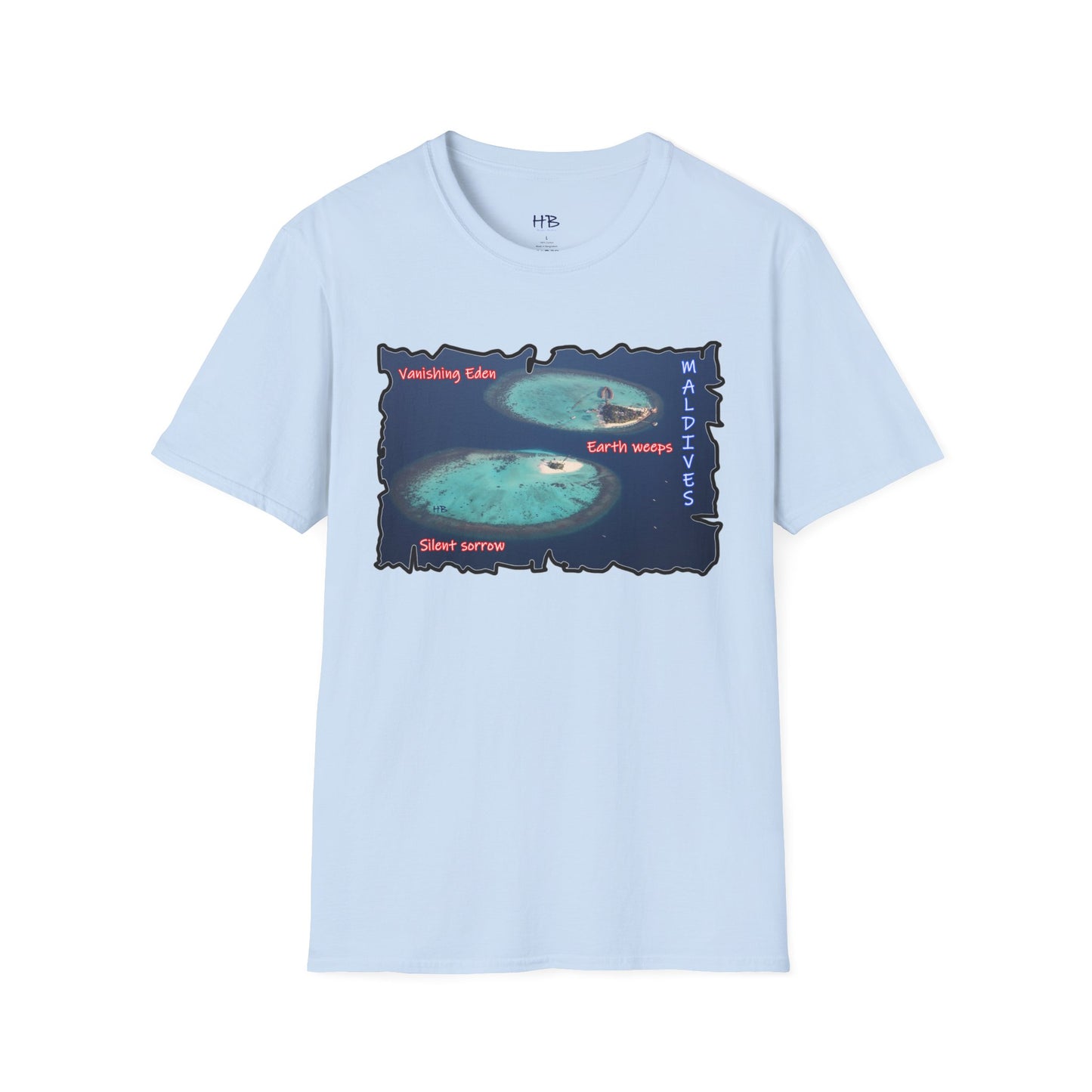 Climate Crusader Earth's Cry Tee;  Ocean's Embrace Crisis Conscious Maldives Melancholy