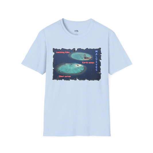 Climate Crusader Earth's Cry Tee;  Ocean's Embrace Crisis Conscious Maldives Melancholy