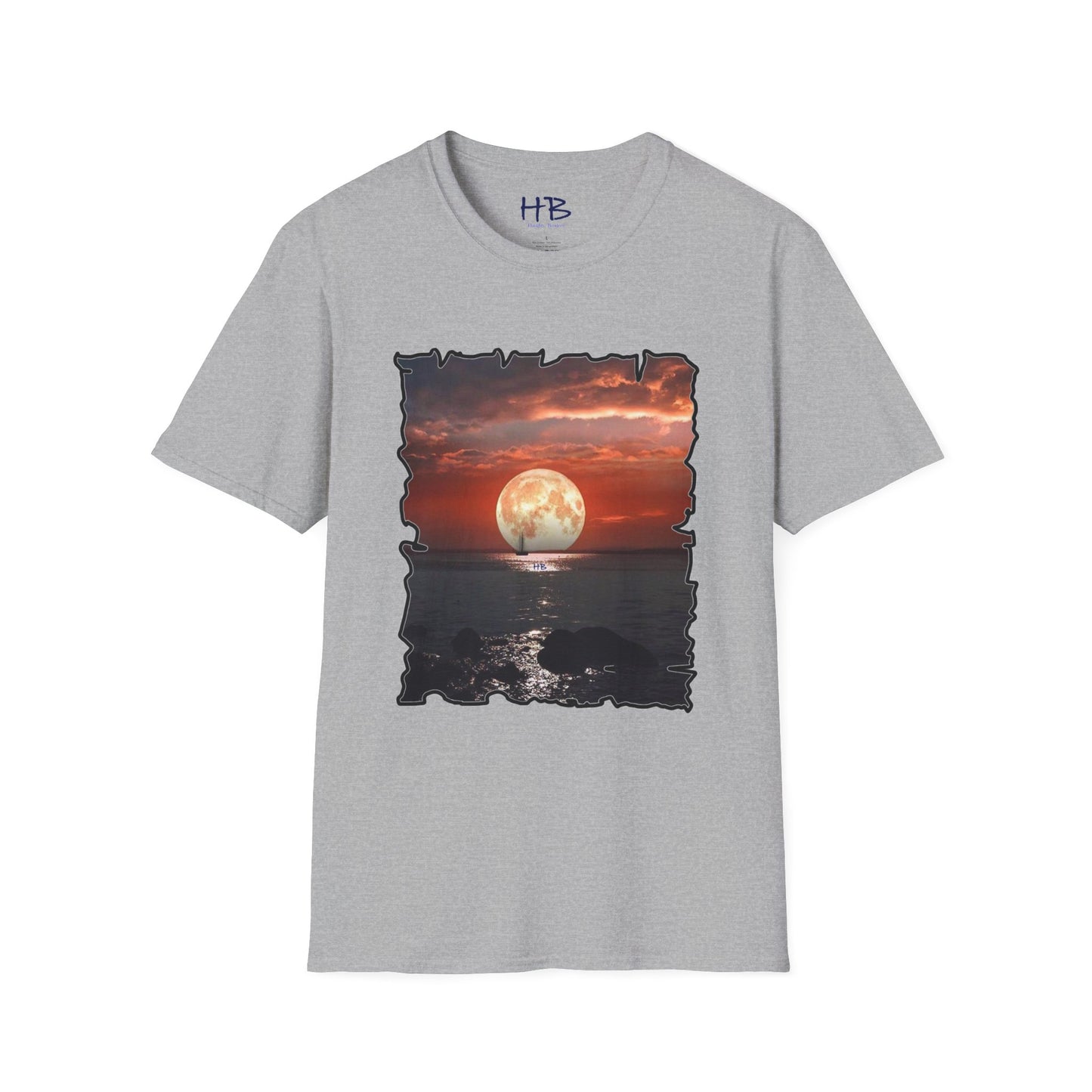 Moon with dark sky vast ocean