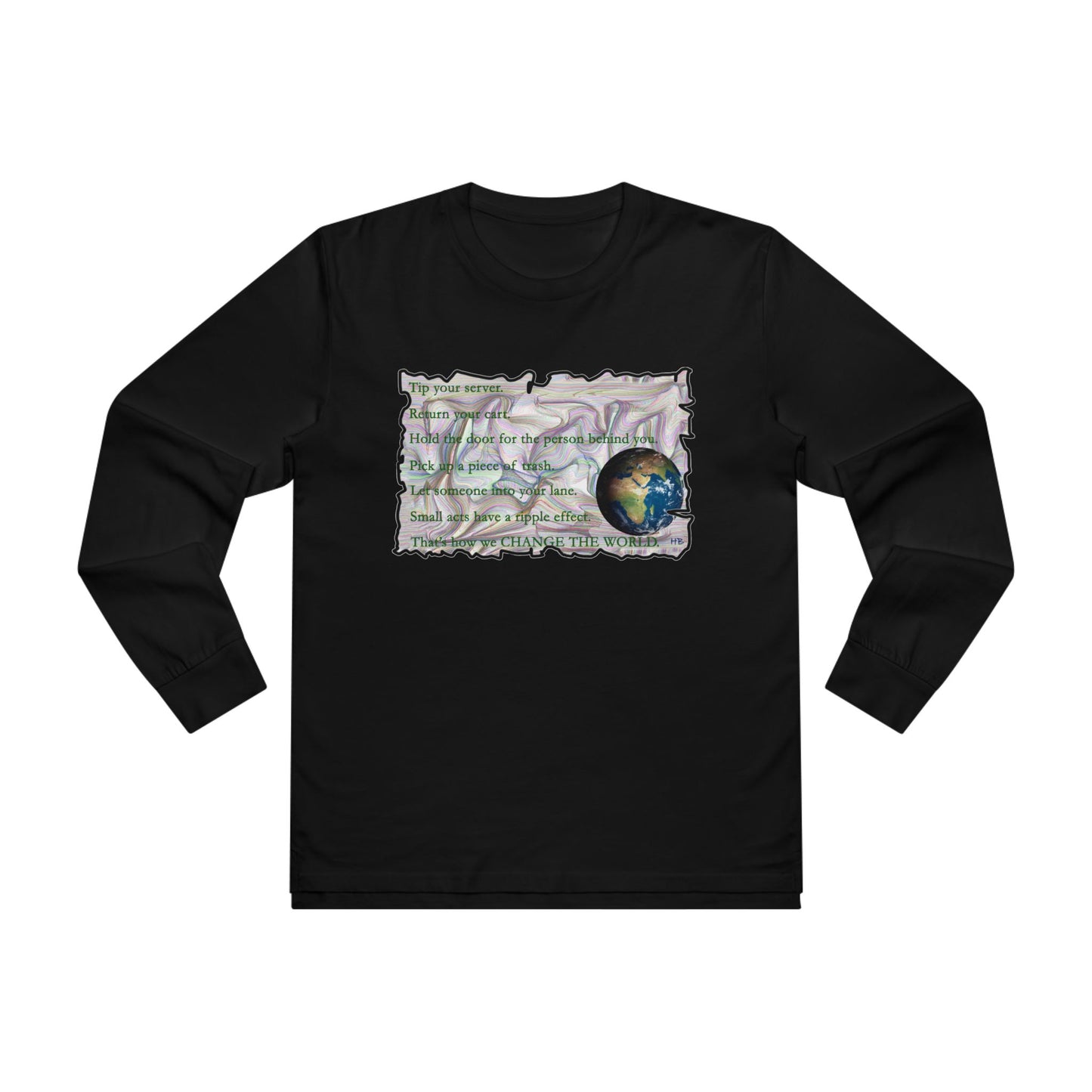 Take Action to Change the World Ripple Effect (Men's Base Longsleeve Tee - All-Season Wear)