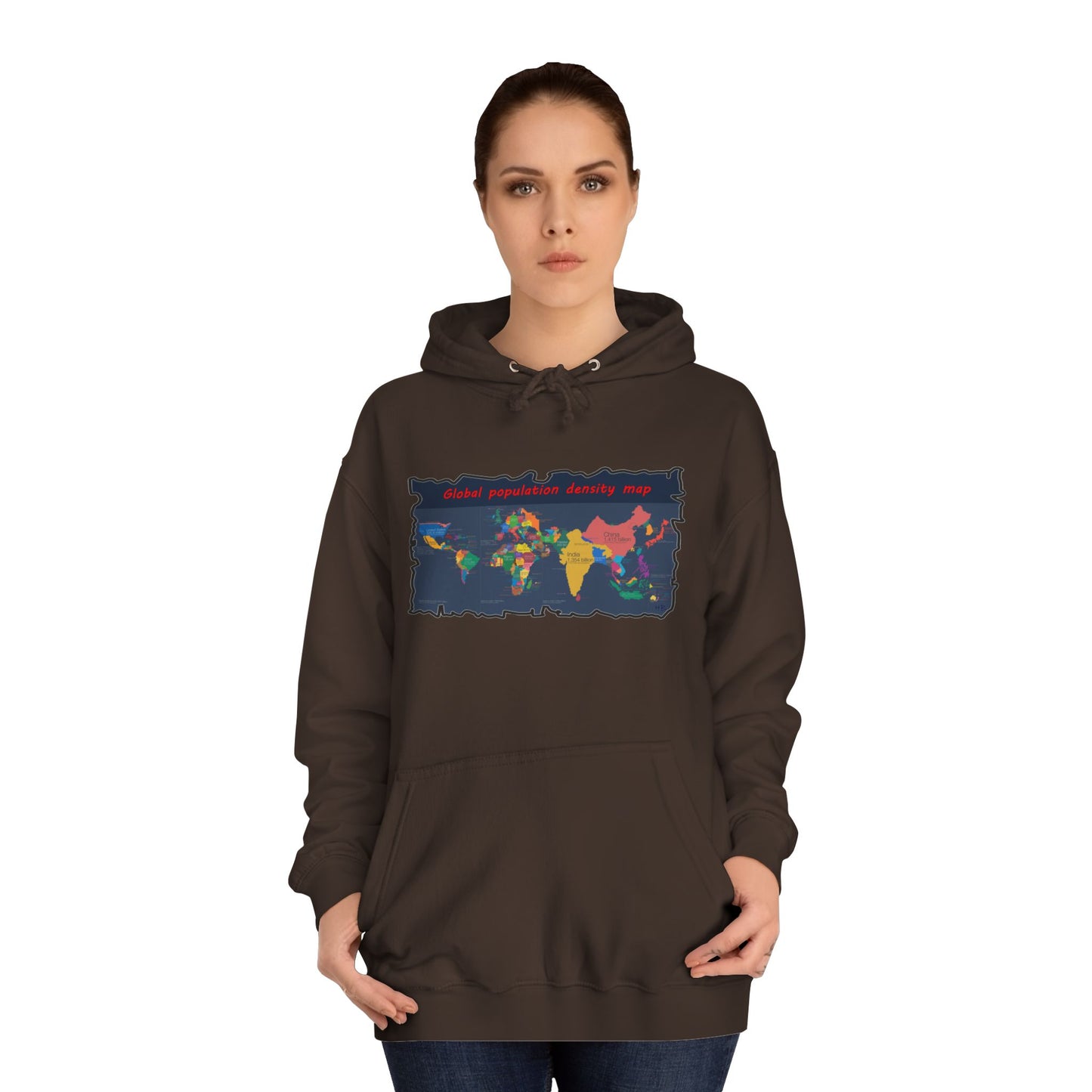 Get Yours Now -- Global density world population (Hoodie - Cozy and Durable)