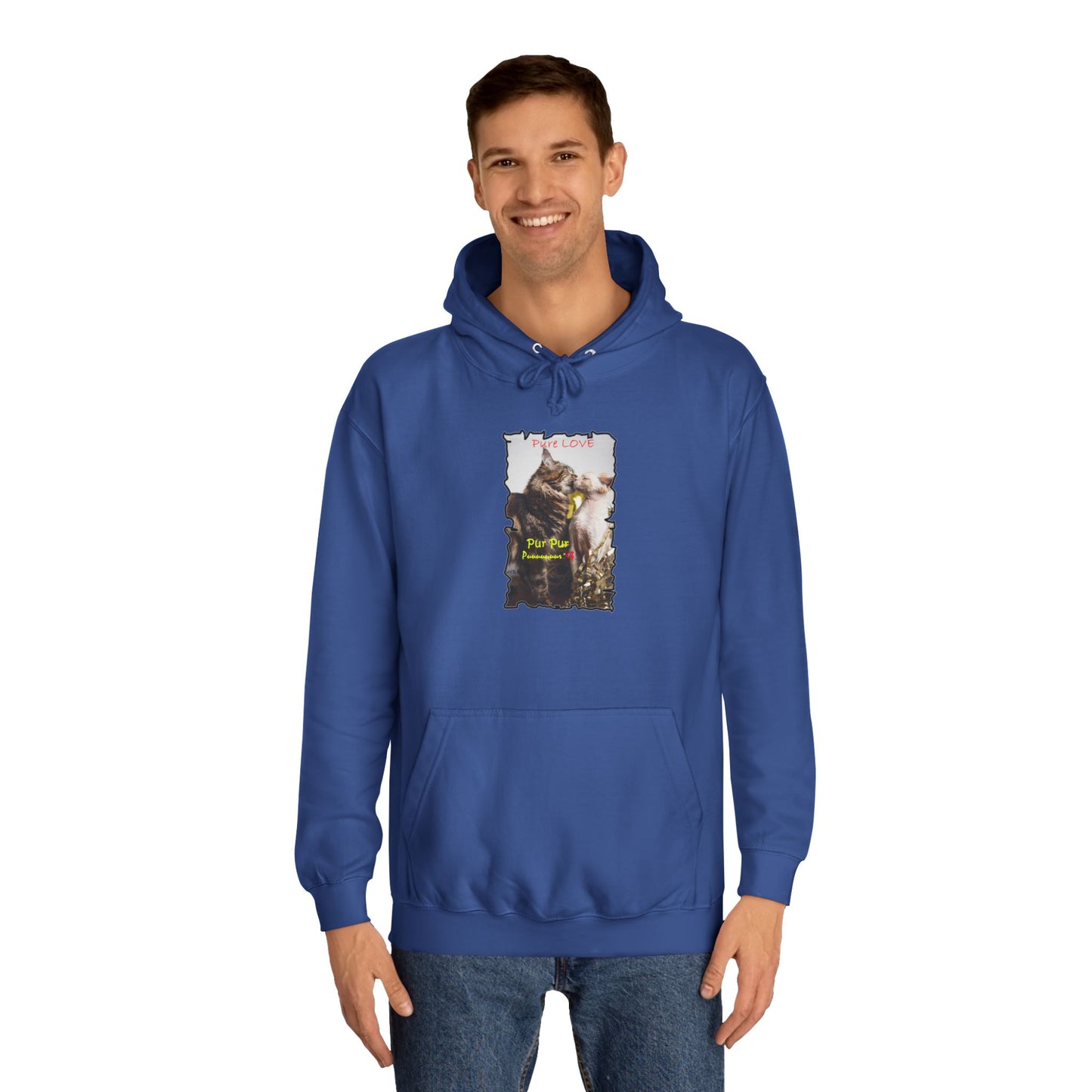 Get Yours Now -- Pure LOVE Cats kissing (Hoodie - Cozy and Durable)